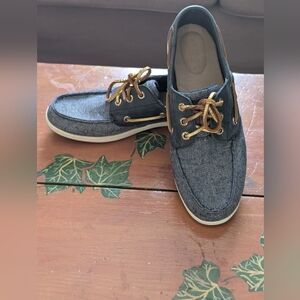 Sperry Women's Sparkly Denim Boat Shoes 8.5